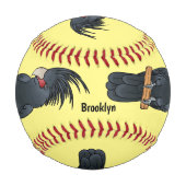 Palm Cockatoo Vogel Cartoon Illustration Baseball (Vorderseite)