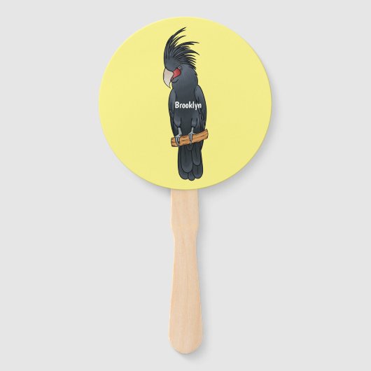 Palm Cockatoo Vogel Cartoon Illustration Fächer (Vorderseite)