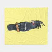 Palm Cockatoo Vogel Cartoon Illustration Fleecedecke (Vorderseite (Horizontal))
