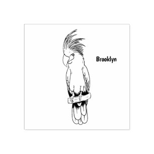 Palm Cockatoo Vogel Cartoon Illustration Gummistempel