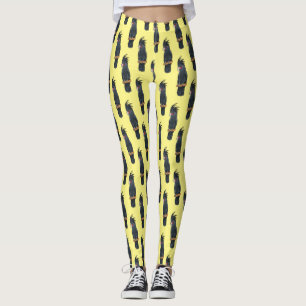 Palm Cockatoo Vogel Cartoon Illustration Leggings