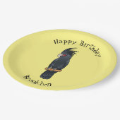 Palm Cockatoo Vogel Cartoon Illustration Pappteller (Schrägansicht)