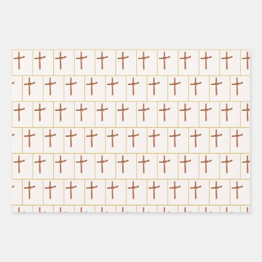 Palm Cross auf Weiß Geschenkpapier Set (Vorderseite 2)