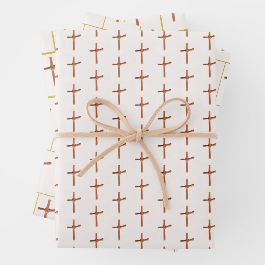 Palm Cross auf Weiß Geschenkpapier Set (Beispiel)