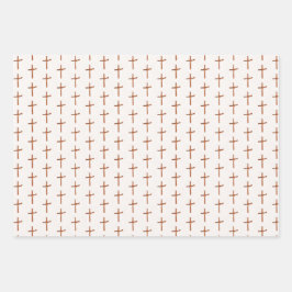 Palm Cross auf Weiß Geschenkpapier Set