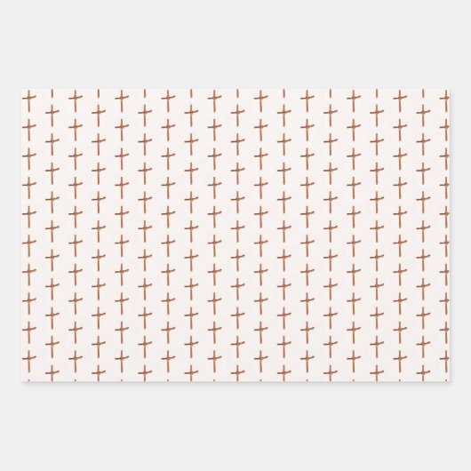 Palm Cross auf Weiß Geschenkpapier Set (Vorderseite)