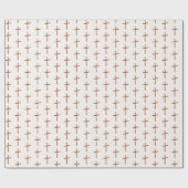 Palm Cross Muster auf Weiß Geschenkpapier (Flach)