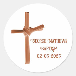 Palm Cross Personalisiert Runder Aufkleber
