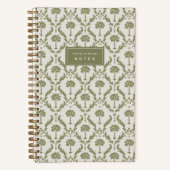 Palm Damask Personalisiertes Notizbuch | Heritage  (Vorderseite)