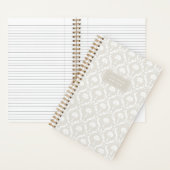 Palm Damask Personalized Notebook | Linen Beige Notizblock (Innen)