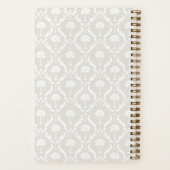 Palm Damask Personalized Notebook | Linen Beige Notizblock (Rückseite)