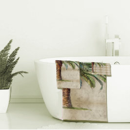 Palm Date Tree Vintag Tropical Summer Elegante Badhandtuch Set