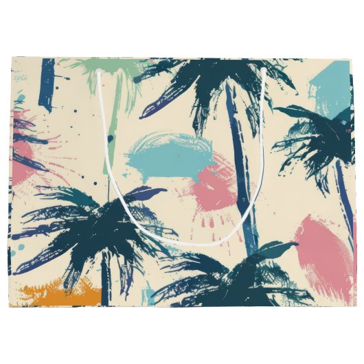 Palm Decorated Gift Bag Große Geschenktüte (Rückseite)