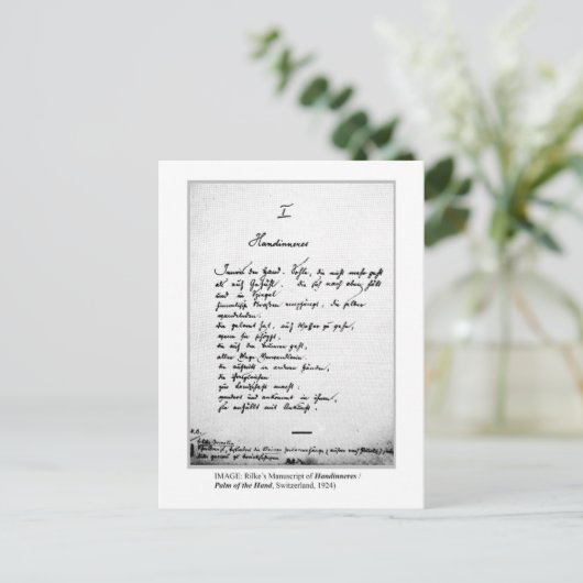 PALM DER HAND POSTKARTE (Stehend Vorderseite)