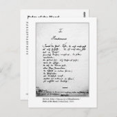 PALM DER HAND POSTKARTE (Vorne/Hinten)