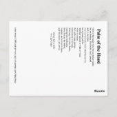 PALM DER HAND POSTKARTE (Rückseite)