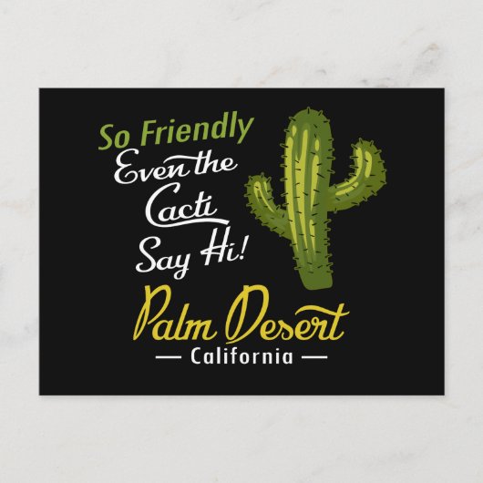 Palm Desert Cactus Funny Retro Postkarte (Vorderseite)