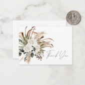 Palm Eukalyptus Beige Flora Dankeschön Karte (Vorderseite/Rückseite Beispiel)