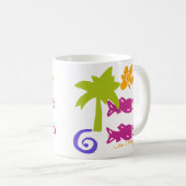 Palm & Fish Blockprint Tasse (VorderseiteRechts)