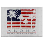 Palm Flag Hawaii Aloha Patriotic Cutting Board Schneidebrett (Vorderseite)