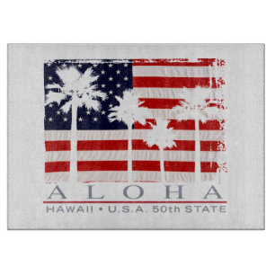 Palm Flag Hawaii Aloha Patriotic Cutting Board Schneidebrett
