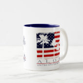 Palm Flag USA Tasse (VorderseiteRechts)