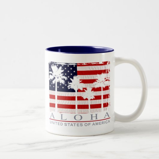 Palm Flag USA Tasse (Rechts)