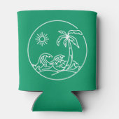 Palm Floral Tropical Wedding | Emerald Can Cooler Dosenkühler (Rückseite)