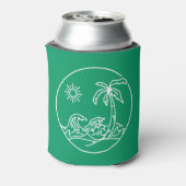 Palm Floral Tropical Wedding | Emerald Can Cooler Dosenkühler (Kanne Rückseite)