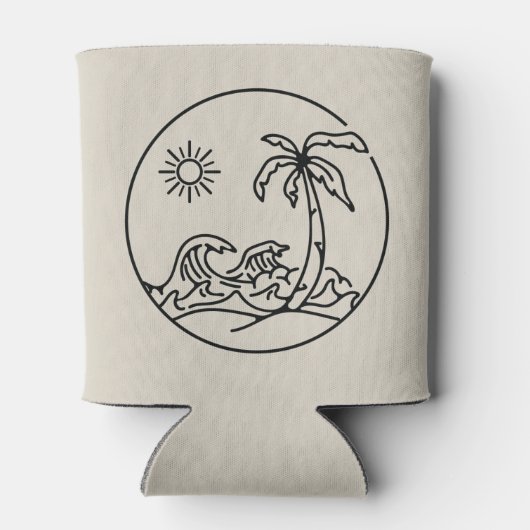 Palm Floral Tropical Wedding | Sand Can Cooler Dosenkühler (Rückseite)