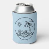 Palm Floral Tropical Wedding | Sky Blue Can Cooler Dosenkühler (Kanne Rückseite)