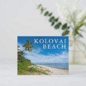 Palm Fringed Kolovai Beach Postkarte (Stehend Vorderseite)