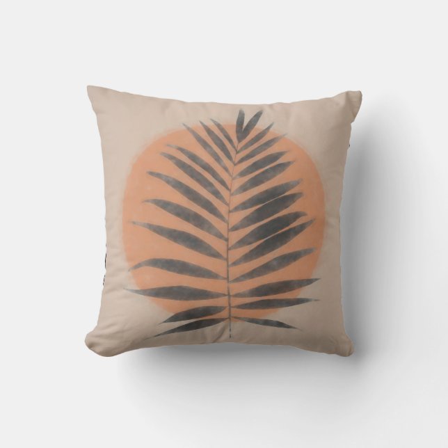 Palm Frond Black Kissen (Vorderseite)