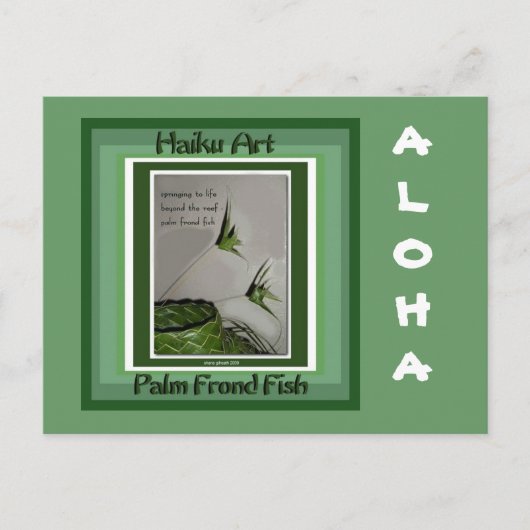 Palm Frond Fish Collectious Haiku Art Postcard Postkarte (Vorderseite)