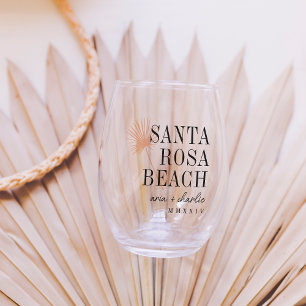 Palm Frond Hochzeit in Urlaubsort Gevor Weinglas Ohne Stiel