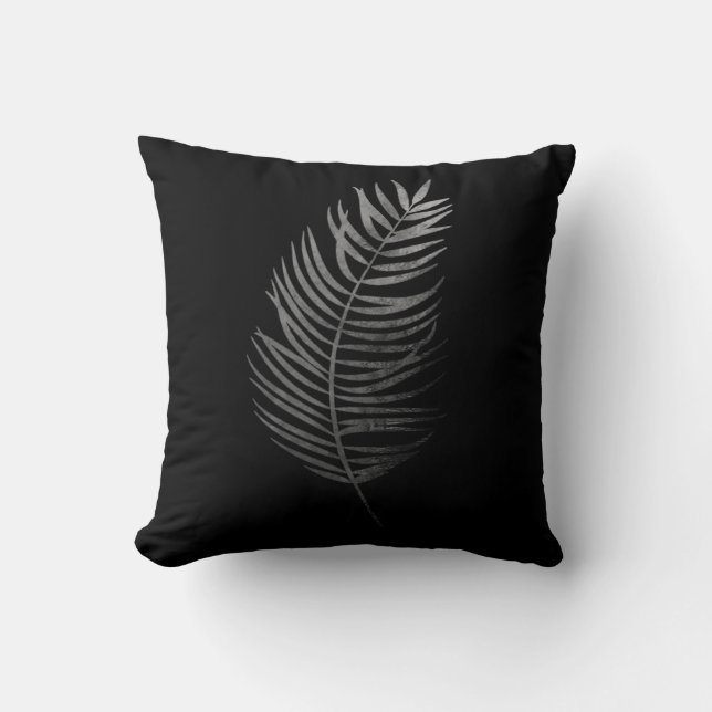 Palm Frond Silhouette Kissen (Vorderseite)