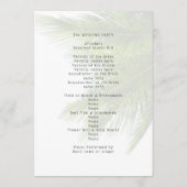 Palm Fronds Beach Hochzeitsprogramm Programm (Rückseite)