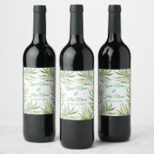 Palm Fronds Floral Thunder_Cove Weinetikett (Flaschen)