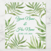 Palm Fronds Floral Thunder_Cove Weinetikett (Einzelnes Label)
