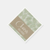 Palm Fronds Green Gold Serviette (Ecke)