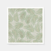 Palm Fronds Green Gold Serviette (Vorderseite)