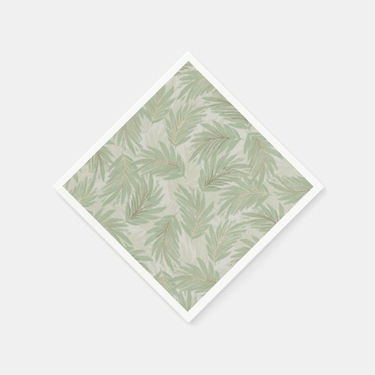 Palm Fronds Green Gold Serviette (Ecke)