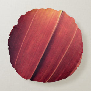 Palm Fronds in Rost und Gold Rundes Kissen