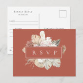 Palm Fronds Rust Frame Wedding RSVP Song Anfrage Einladungspostkarte (Vorne/Hinten)