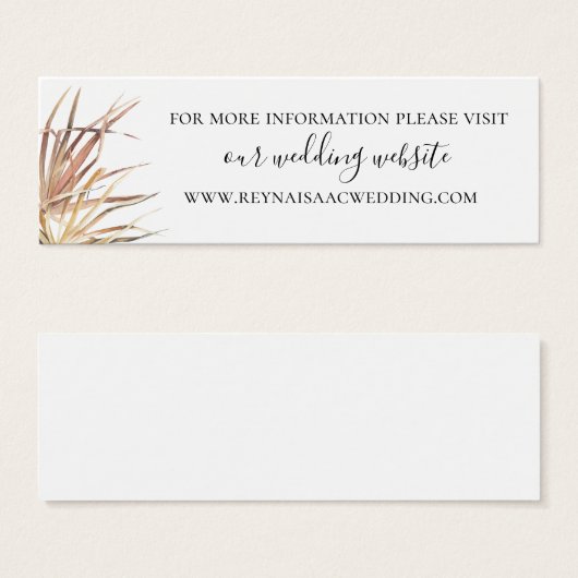 Palm Fronds Wedding Website (Vorne & Hinten)