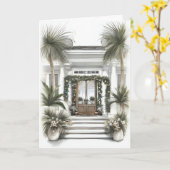 Palm Front Christmas Willkommen Karte (Gelbe Blume)