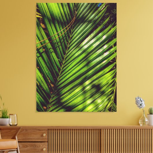 Palm Frontend, Pine Needles und Shadows Canvas Pri Leinwanddruck (Insitu (Wohnzimmer))