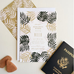 Palm Getaway Tropischer Junggeselinnen-Abschied Einladung
