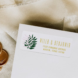 Palm Getaway Wedding Rücksendeadressen-Aufklebers