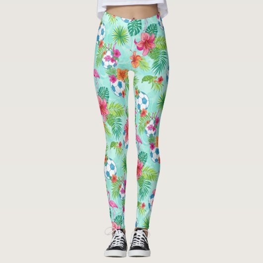 Palm Goals Fußballdruck Leggings (Vorderseite)